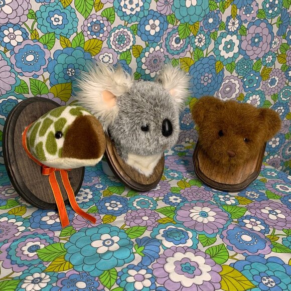 Handmade Faux Taxidermy Plush Animal Head Kid/Nursury Decor - Picture 1 of 10